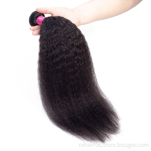 Wholesale Cuticle Aligned Brazilian Kinky Straight Yaki Virgin Human Hair Weave